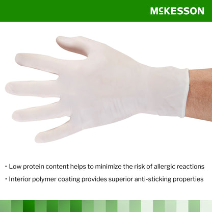 McKesson Confiderm® Exam Glove X-Large NonSterile Latex Standard Cuff Length Fully Textured Ivory Not Rated (921600_BX)