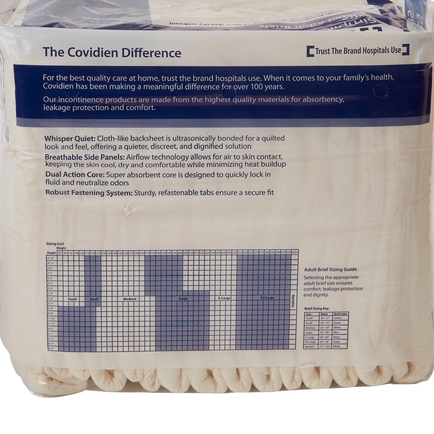 Wings™ Extra Quilted Unisex Adult Incontinence Brief X-Large Disposable Moderate Absorbency (846765_BG)
