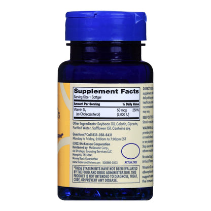 Foster & Thrive™ Vitamin Supplement Vitamin D3 2,000 IU Strength Softgel 100 per Bottle (1244150_BT)