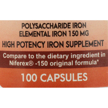 Geri-Care® Mineral Supplement Iron 150 mg Strength Capsule 100 per Bottle (689194_CS)