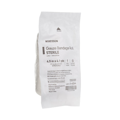 McKesson Fluff Bandage Roll 4-1/2 Inch X 4-1/10 Yard 6-Ply Sterile 1 per Pack (446051_CS)