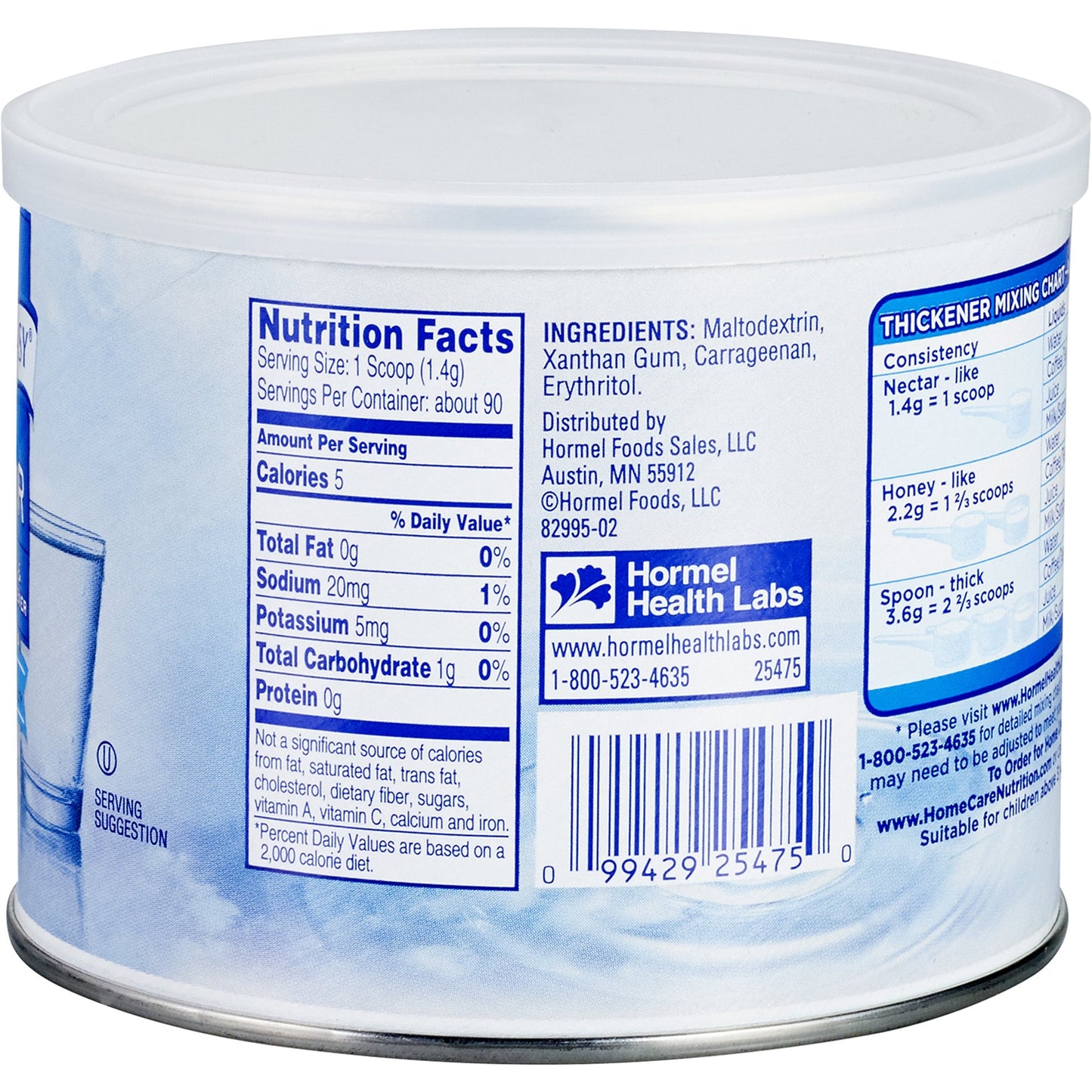 Thick & Easy® Clear Food and Beverage Thickener 4.4 oz. Canister Unflavored Powder IDDSI Level 2 Mildly Thick (1045473_EA)