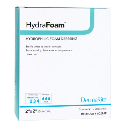 HydraFoam™ Foam Dressing 2 X 2 Inch Without Border Waterproof Backing Nonadhesive Square Sterile (719721_BX)