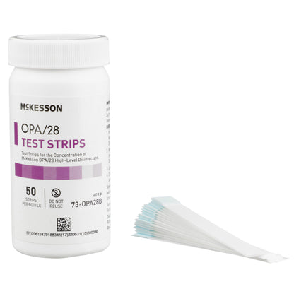 McKesson OPA/28 OPA Concentration Indicator Pad 50 Test Strips Bottle Single Use (852218_CS)