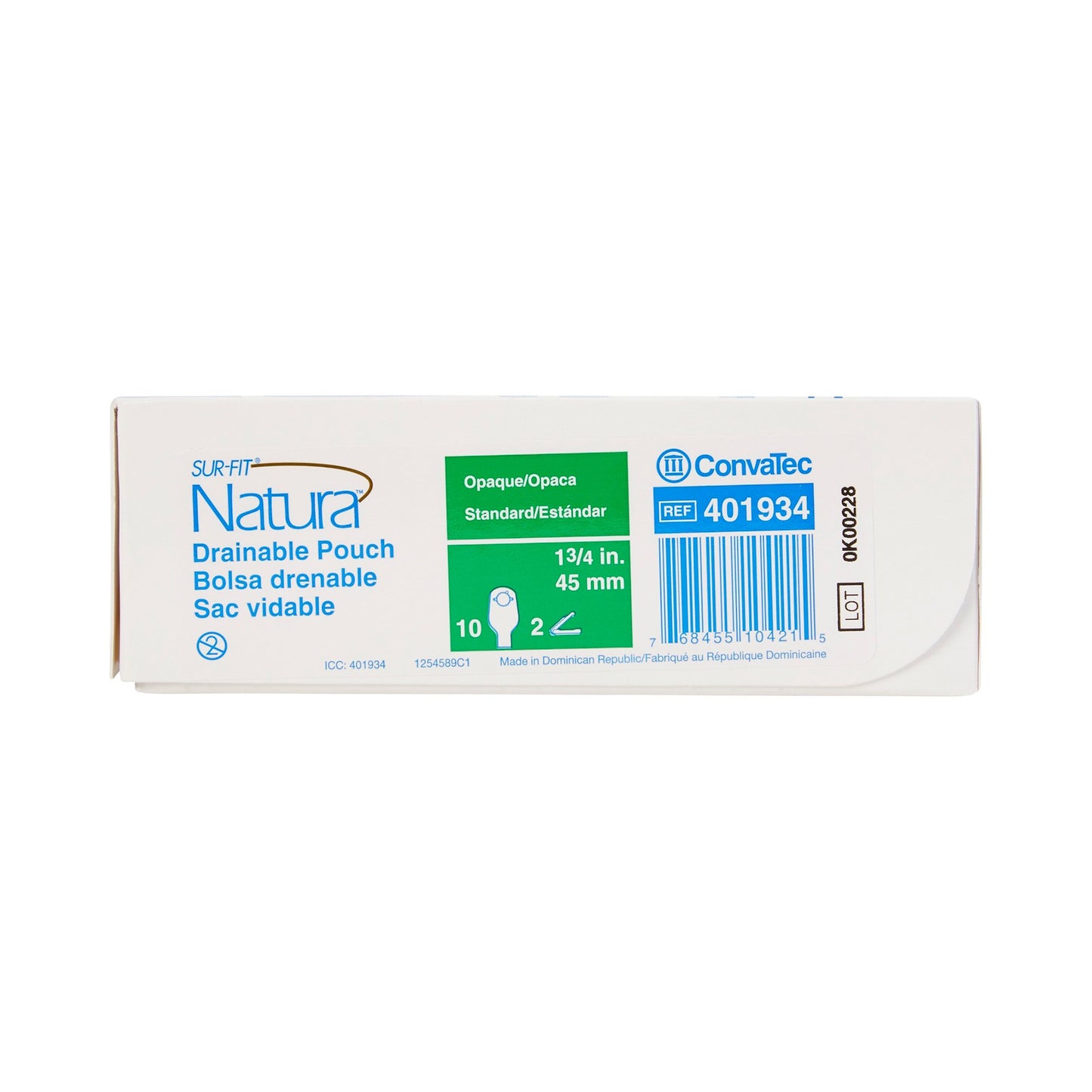 Sur-Fit Natura® Colostomy Pouch Two-Piece System 12 Inch Length Drainable (365743_BX)