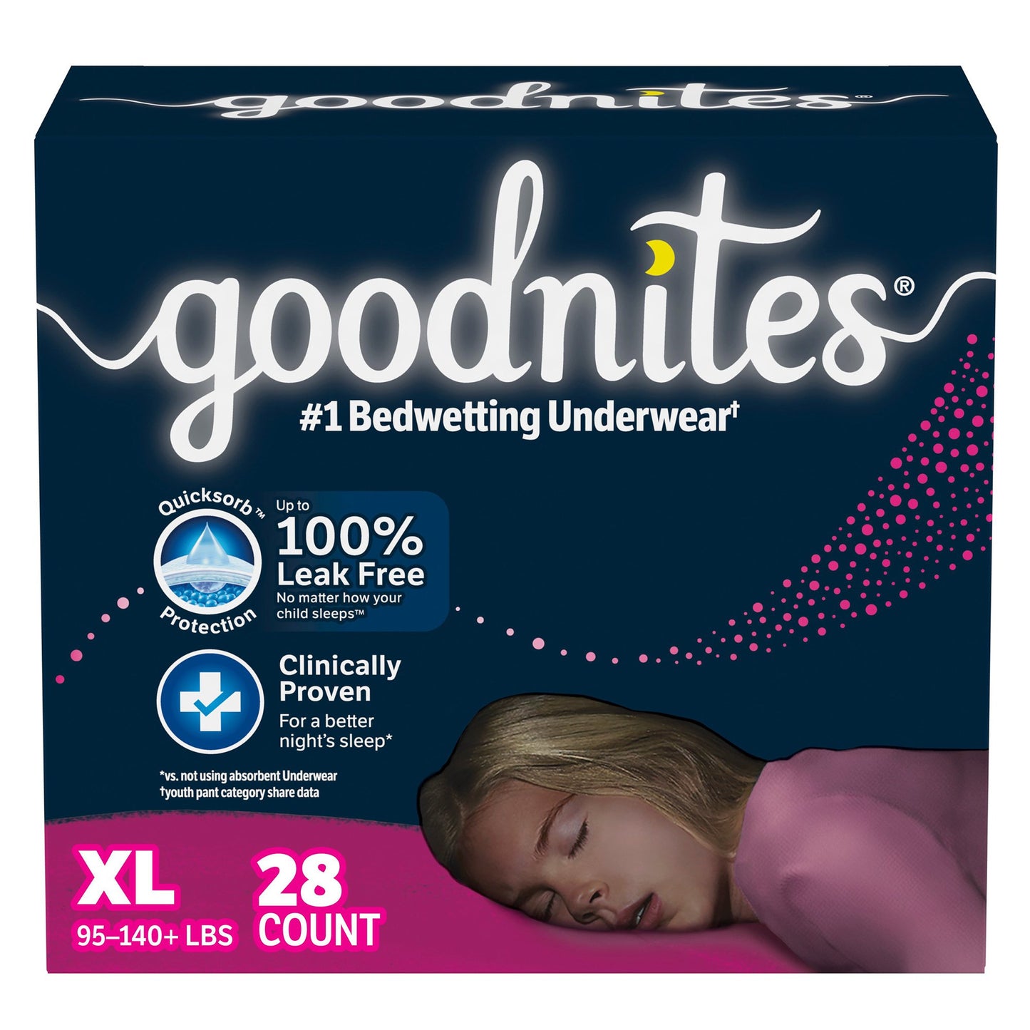 GoodNites® Female Youth Absorbent Underwear Pull On with Tear Away Seams X-Large Disposable Heavy Absorbency (1246169_CS)