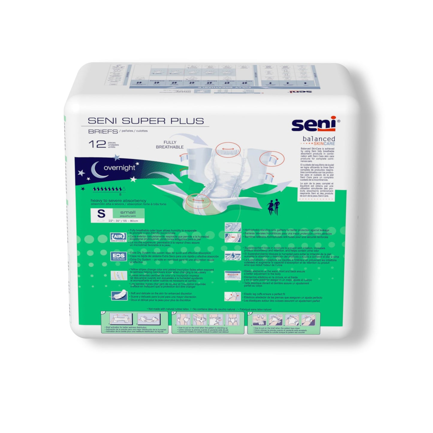 Seni® Super Plus Unisex Adult Incontinence Brief Small Disposable Heavy Absorbency (1163827_CS)