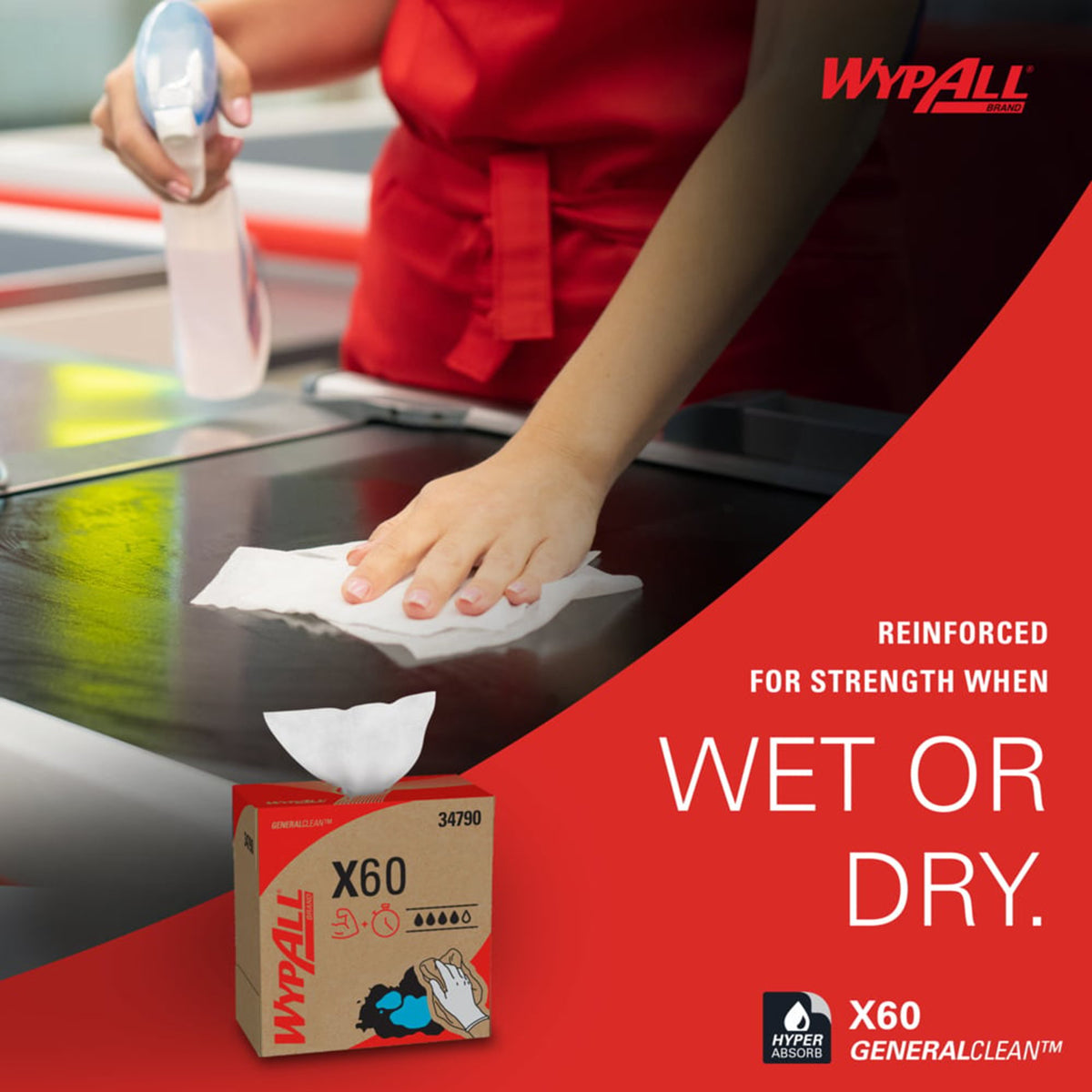 Clean X WypAll® General Clean X60 Task Wipe 1180 Sheets Pop-Up™ Box 9.1 X 165 ...
