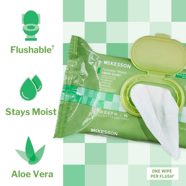 McKesson Flushable Personal Wipe Soft Pack Scented 96 Count (1241752_PK)
