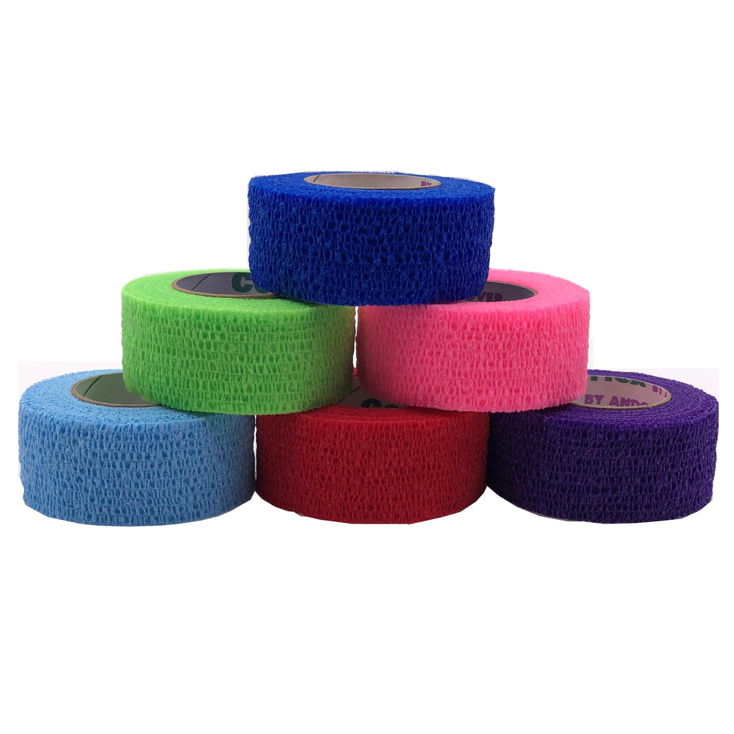 Co-Flex®·Med Cohesive Bandage 2 Inch X 5 Yard Self-Adherent Closure Neon Pink / Blue / Purple / Light Blue / Neon Green / Red NonSterile 16 lbs. Tensile Strength (491256_CS)