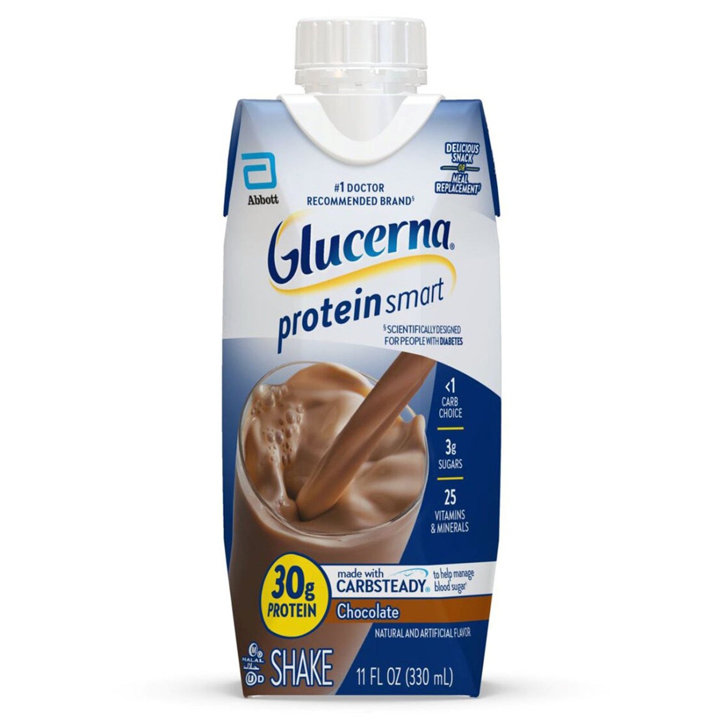 Glucerna® Protein Smart Shake Oral Supplement Chocolate Flavor Liquid 11 oz. Reclosable Carton (1199104_CS)