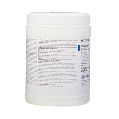 McKesson Surface Disinfectant Premoistened Manual Pull Wipe 65 Count Canister Alcohol Scent NonSterile (949454_BX)