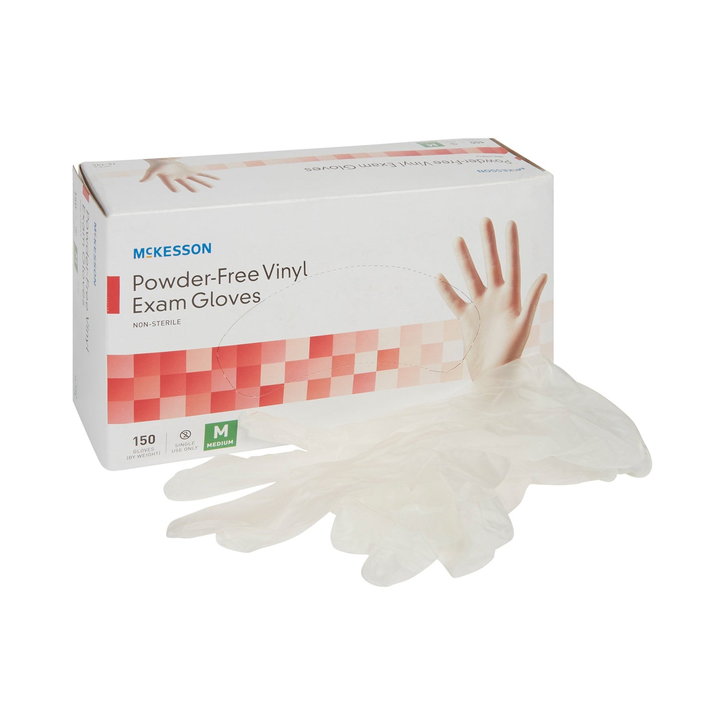 McKesson Exam Glove Medium NonSterile Vinyl Standard Cuff Length Smooth Clear Not Rated (832682_BX)