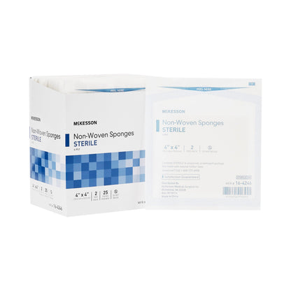 McKesson Nonwoven Sponge 4 X 4 Inch 6-Ply Sterile 2 per Pack (466523_BX)