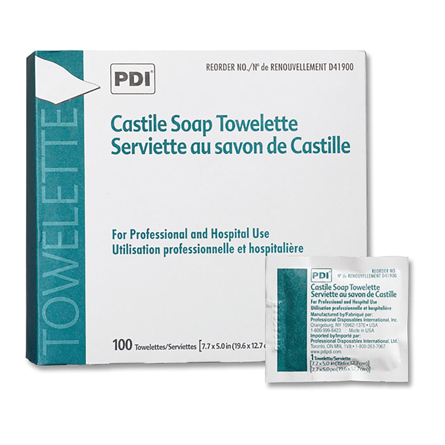 PDI® Castile Soap Towelette Individual Packet Scented 100 Count (120257_BX)