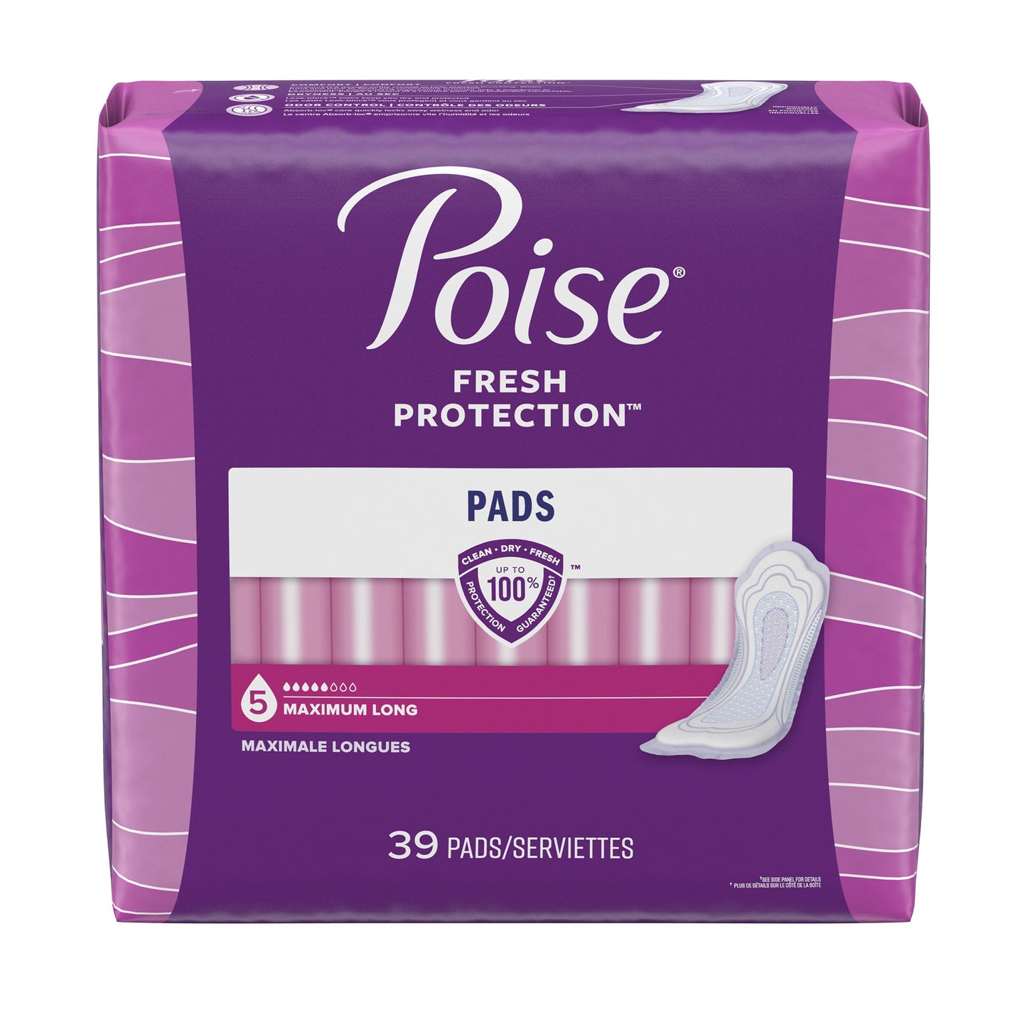 Poise® Fresh Protection™ Bladder Control Pad 14.6 Inch Length Heavy Absorbency Sodium Polyacrylate Core One Size Fits Most (1163799_CS)