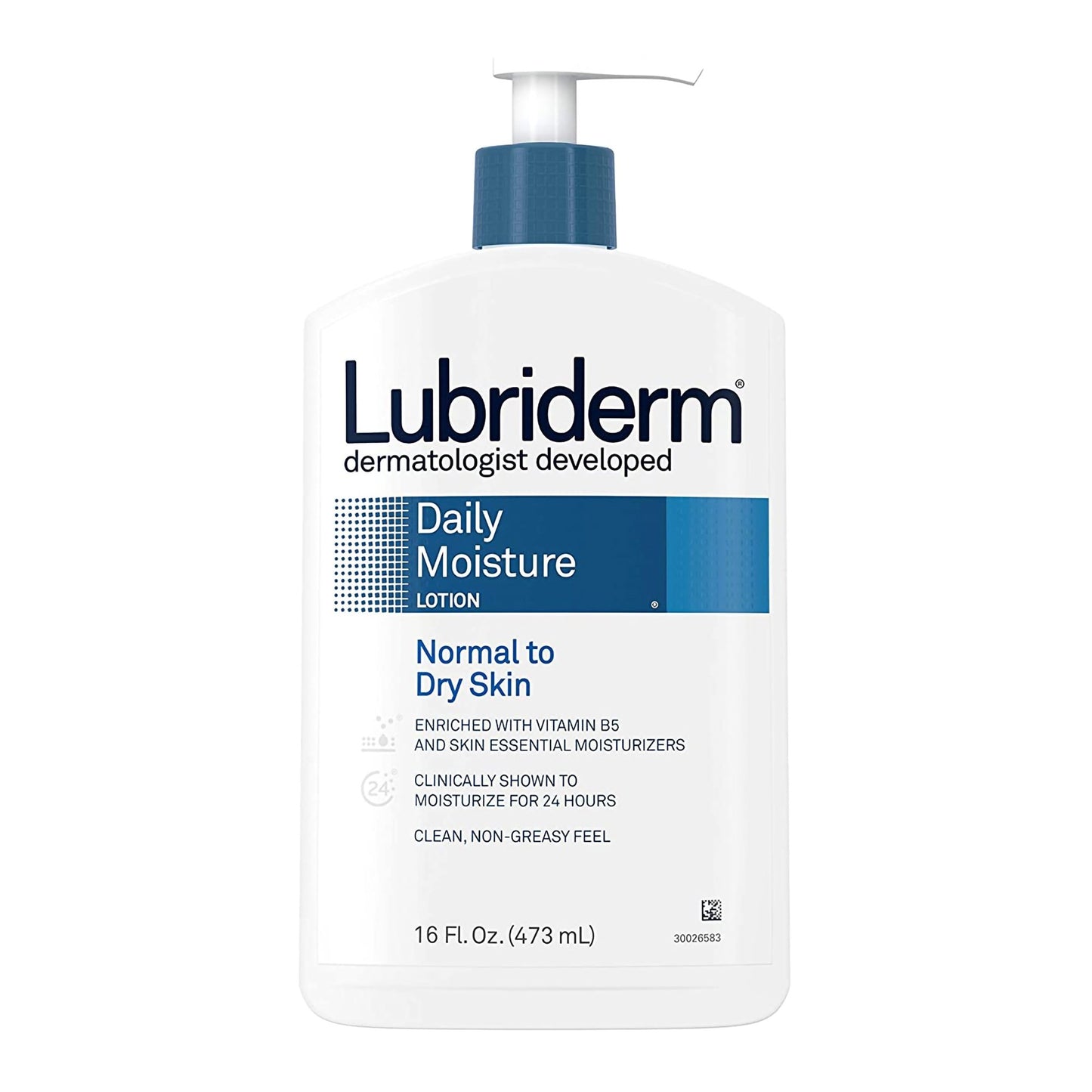 Lubriderm® Daily Moisture Hand and Body Moisturizer 16 oz. Pump Bottle Unscented Lotion (1228791_EA)