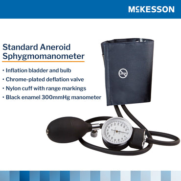 McKesson Brand Aneroid Sphygmomanometer Unit Large Adult Cuff Nylon Cuff 34 - 50 cm Pocket Aneroid (803198_BX)