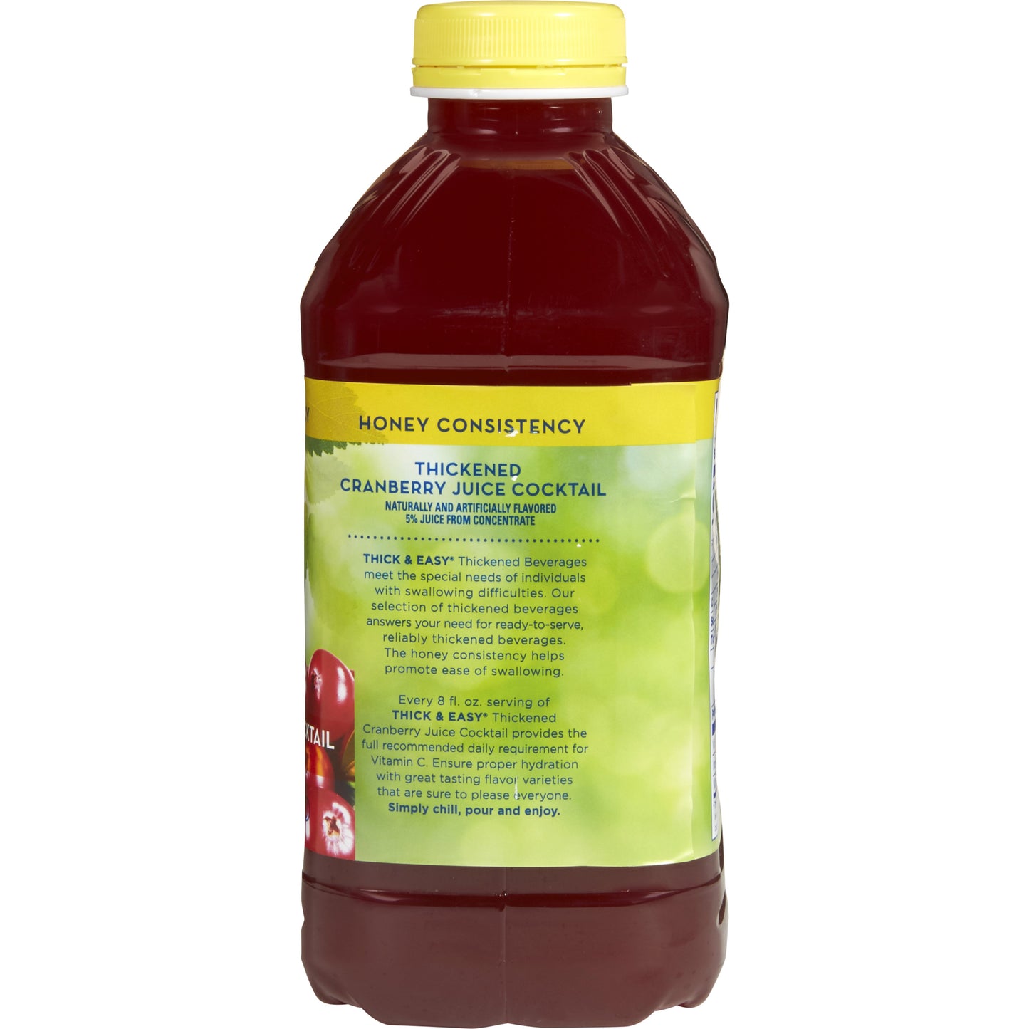 Thick & Easy® Thickened Beverage 46 oz. Bottle Cranberry Juice Cocktail Flavor Liquid IDDSI Level 3 Moderately Thick/Liquidized (930717_CS)