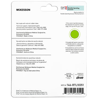 McKesson 4-Point Cane Tip For Cane with 3/4 Inch Diameter (1095394_BX)
