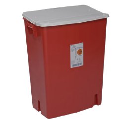 SharpSafety™ Sharps Container Red Base 27-1/2 H X 15-1/4 D X 21-1/4 W Inch Horizontal / Vertical Entry 30 Gallon (375271_CS)
