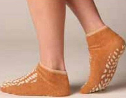 Terry Treads® Slipper Socks Unisex Adult Large Double Tread Single Patient Use Beige (1073992_CS)