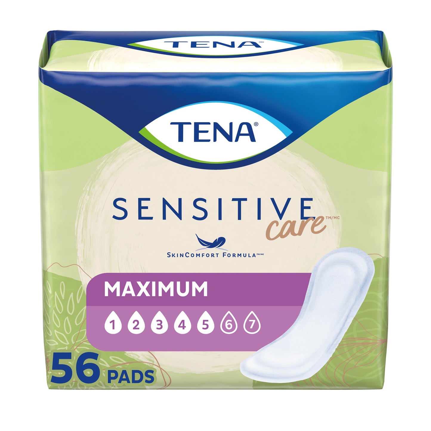 TENA® Sensitive Care Maximum Bladder Control Pad 13 Inch Length Heavy Absorbency Dry-Fast Core™ One Size Fits Most (1121152_CS)