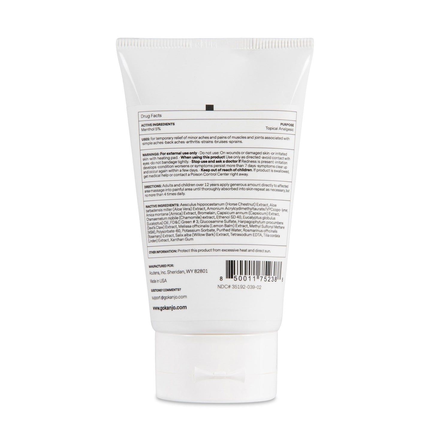 Kanjo Topical Pain Relief 5% Strength Menthol Topical Gel 4.2 oz. (1236439_EA)