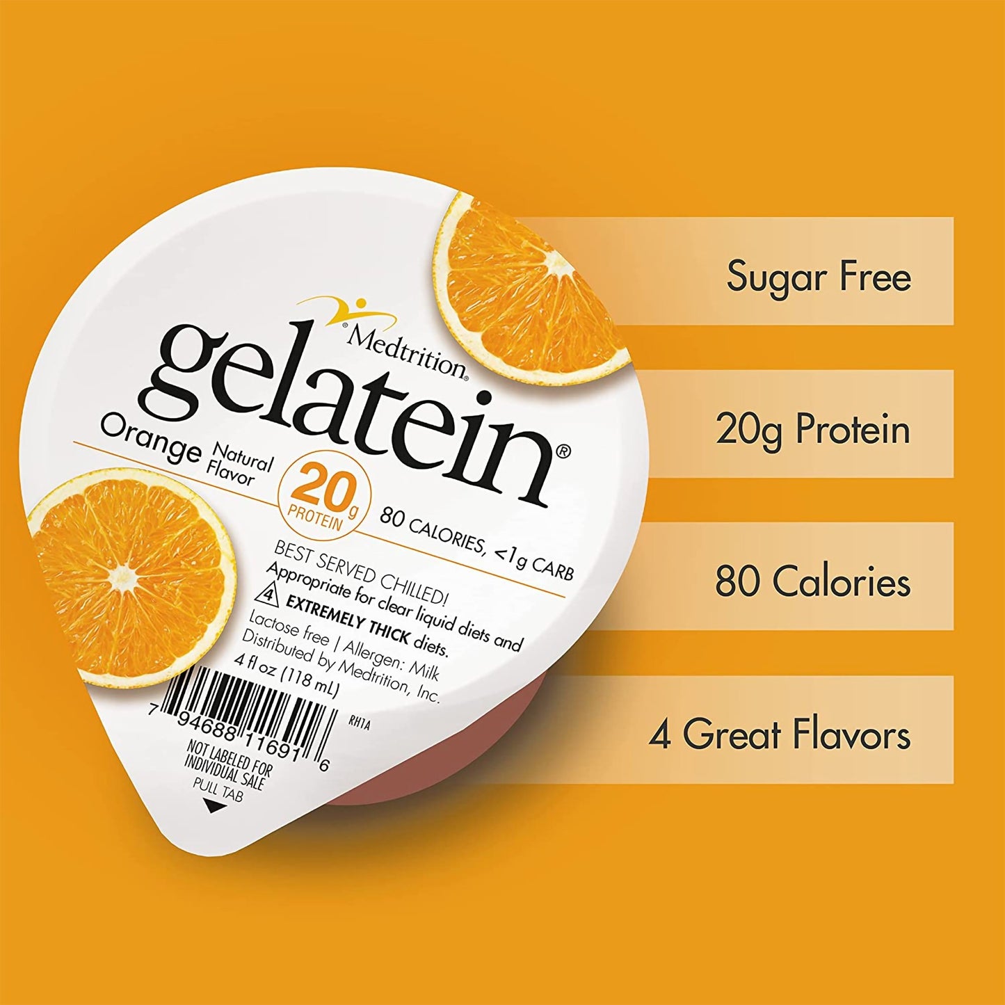 Gelatein® Oral Supplement Orange Flavor Gel 4 oz. Cup (778507_CS)
