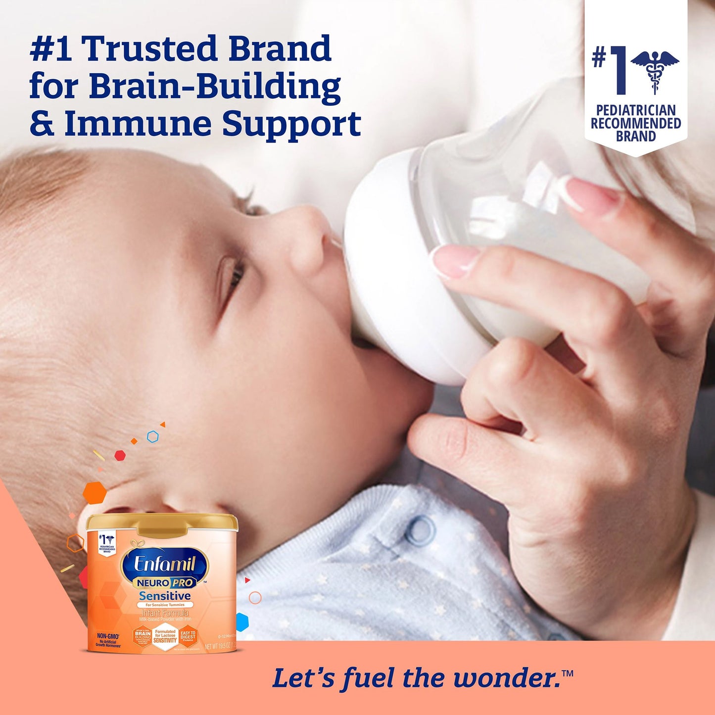 Enfamil NeuroPro™ Sensitive Infant Formula Unflavored 19.5 oz. Canister Powder Milk-Based Lactose Intolerance (1201013_CS)