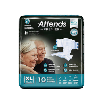 Attends® Premier Unisex Adult Incontinence Brief X-Large Disposable Heavy Absorbency (1128075_BG)