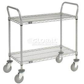 Nexel Utility Cart w/2 Shelves & Poly Casters, 1200 lb. Capacity, 36"L x 18"W x 39"H (WB168207)