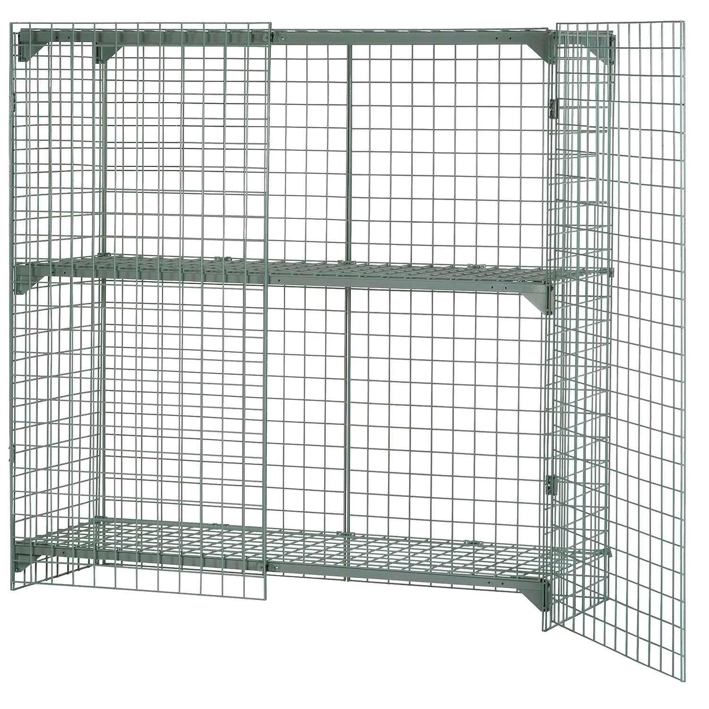 Global Industrial 1-Tier 2 Door Wire Mesh Security Locker, 72"Wx36"Dx60"H, Gray, Unassembled (WB184104)