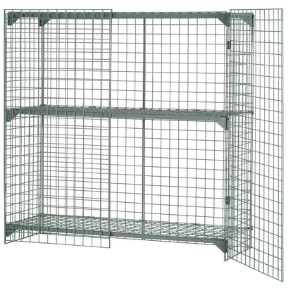 Global Industrial 1-Tier 2 Door Wire Mesh Security Locker, 72"Wx36"Dx60"H, Gray, Unassembled (WB184104)