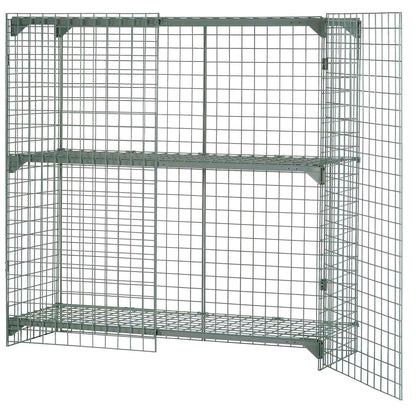 Global Industrial 1-Tier 2 Door Wire Mesh Security Locker, 72"Wx36"Dx72"H, Gray, Unassembled (WB184105)