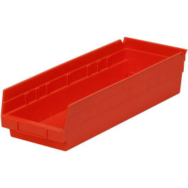 Global Industrial Plastic Nesting Storage Shelf Bin 6-5/8"W x 17-7/8"L x 4"H Red (WB184840RD)