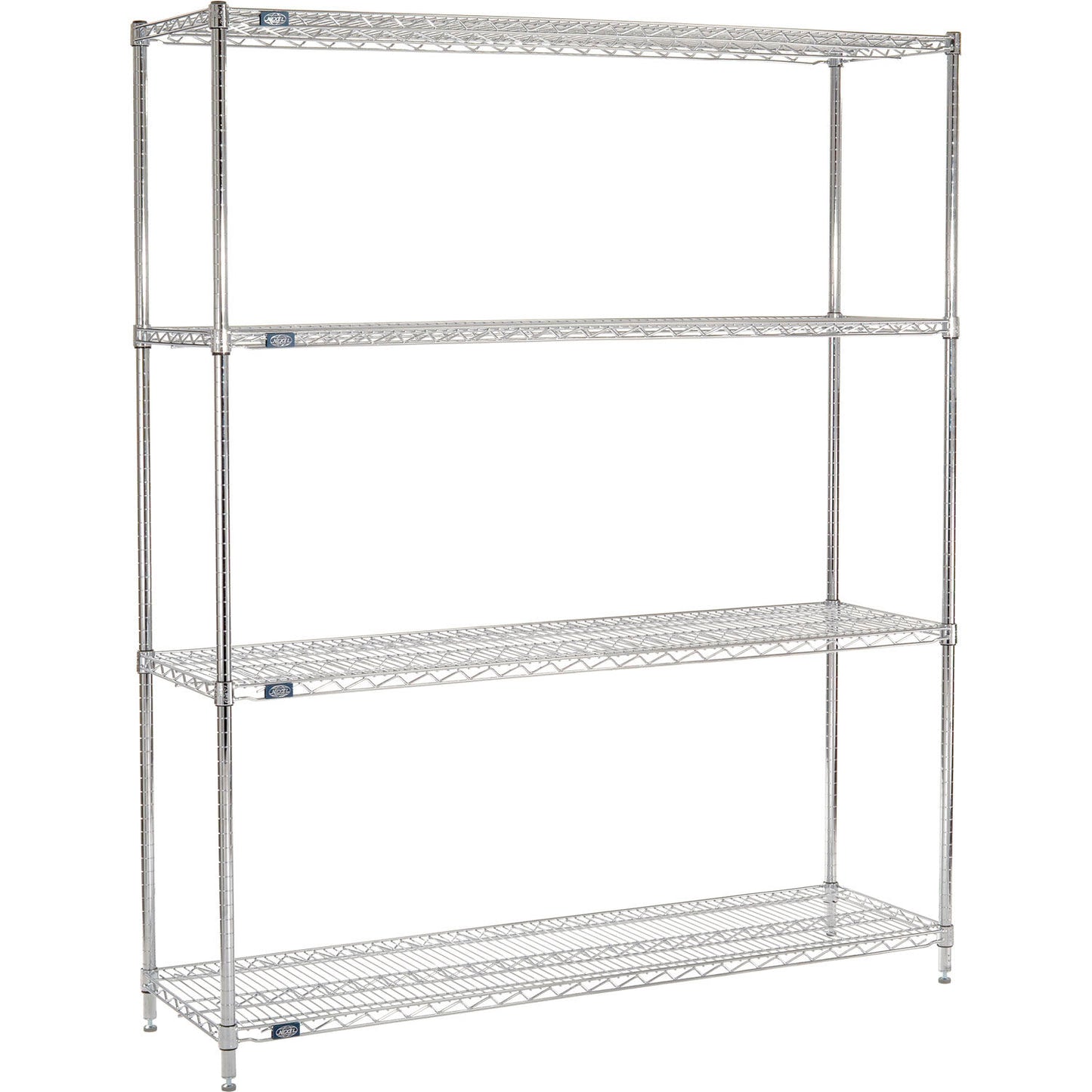 Nexel 4 Shelf, Chrome Wire Shelving Unit, Starter, 60"W x 18"D x 74"H (WB188424)