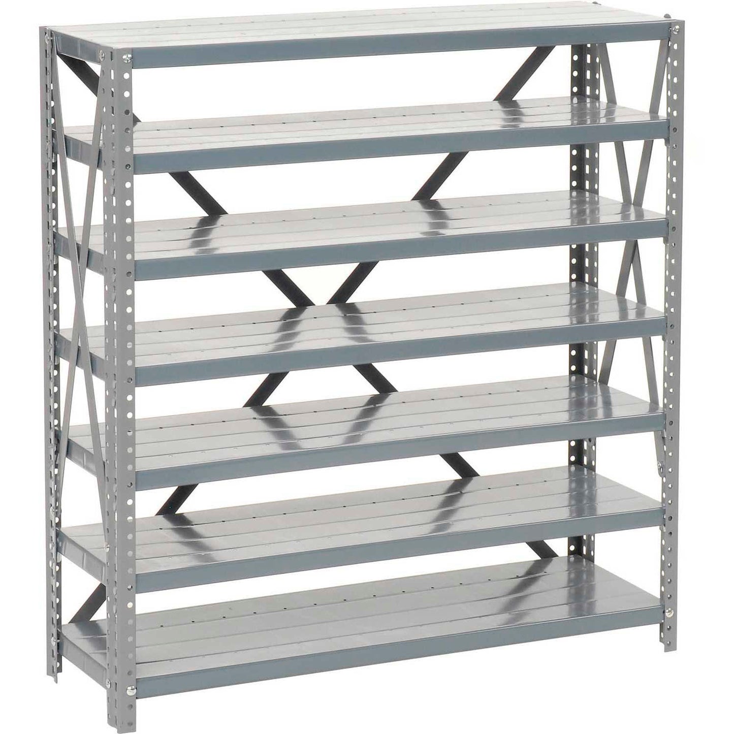 Global Industrial 7 Shelf, Open Steel Shelving, 36"W x 12"D x 39"H, Starter, 20 GA, Gray (WB235034)