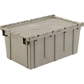Global Industrial Attached Lid Shipping & Storage Container, 27-3/16"x16-5/8"x12-1/2", Gray (WB257814)