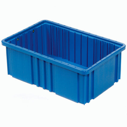 Global Industrial Plastic Dividable Grid Container, 16-1/2"L x 10-7/8"W x 6"H, Blue (WB334103BL)