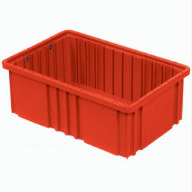 Global Industrial Plastic Dividable Grid Container, 16-1/2"L x 10-7/8"W x 6"H, Red (WB334103RD)