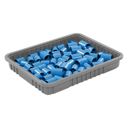 Global Industrial Plastic Dividable Grid Container, 22-1/2"L x 17-1/2"W x 3"H, Gray (WB334105GY)
