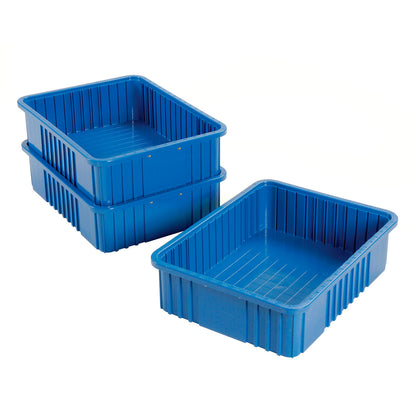 Global Industrial Plastic Dividable Grid Container, 22-1/2"L x 17-1/2"W x 6"H, Blue (WB334106BL)