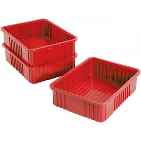 Global Industrial Plastic Dividable Grid Container, 22-1/2"L x 17-1/2"W x 6"H, Red (WB334106RD)