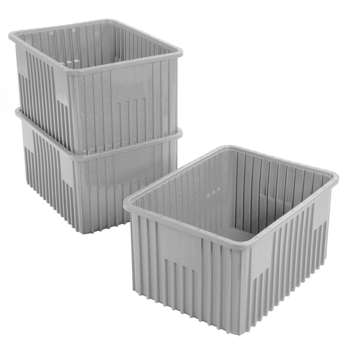 Global Industrial Plastic Dividable Grid Container, 22-1/2"L x 17-1/2"W x 12"H, Gray (WB334108GY)