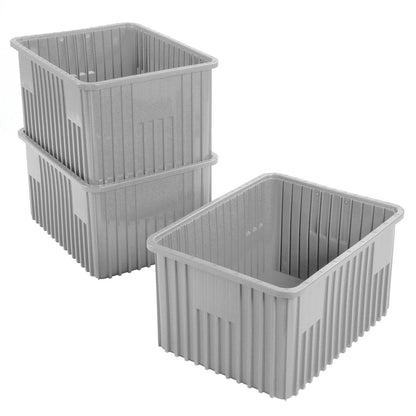 Global Industrial Plastic Dividable Grid Container, 22-1/2"L x 17-1/2"W x 12"H, Gray (WB334108GY)