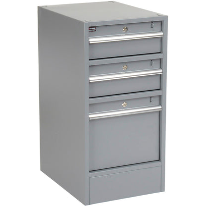 Global Industrial Steel Pedestal W/ 3 Drawers, 15-3/4"W x 20"D, Gray (WB606960)