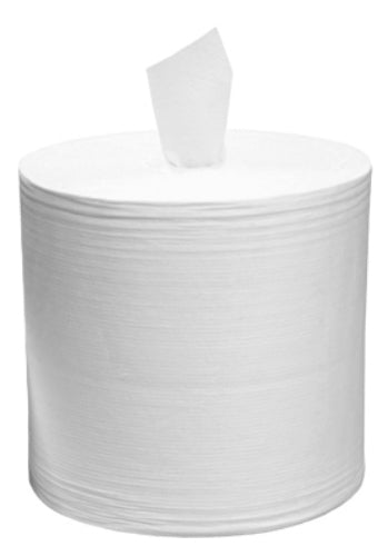 ShopWorks® Prematex® Wiper, Sontara, White, 11.5"x12", Light Duty, Creped, Jumbo Roll, Coreless, 750/Roll, 3 Rolls (HOS300900UC-3)