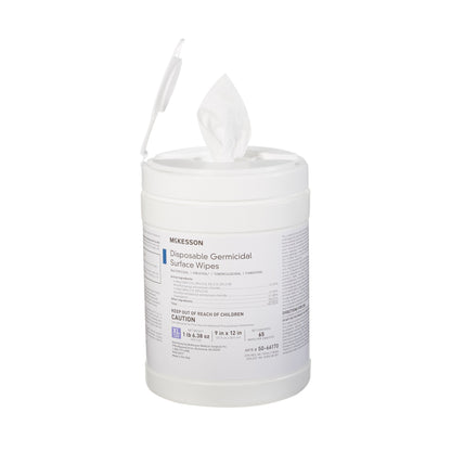 McKesson Surface Disinfectant Premoistened Manual Pull Wipe 65 Count Canister Alcohol Scent NonSterile (949454_BX)