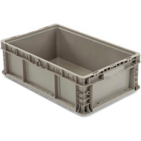 Global Industrial Stackable Straight Wall Container, Solid, 24"L x 15"W x 9-1/2"H, Gray (WB652746)